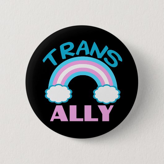 Transgender Ally Black Button (Vorderseite)