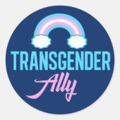 Transgender Ally Runder Aufkleber (Vorderseite)