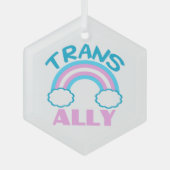 Transgender Ally Trans Rainbow Hübsche Weihnachten Ornament Aus Glas (Vorderseite)