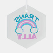 Transgender Ally Trans Rainbow Hübsche Weihnachten Ornament Aus Glas (Rückseite)