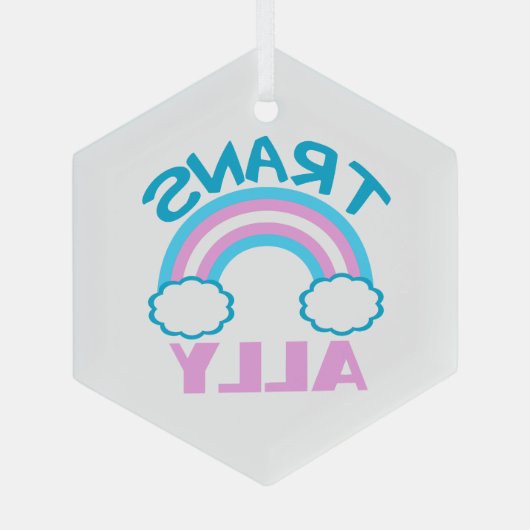 Transgender Ally Trans Rainbow Hübsche Weihnachten Ornament Aus Glas (Rückseite)