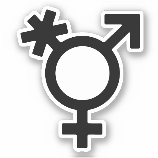 Transgender Alternative Gender Symbol Aufkleber (Vorderseite)