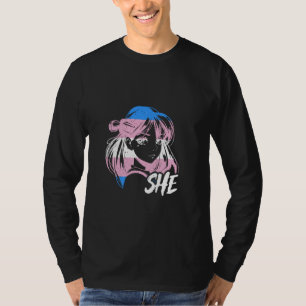 Transgender Anime Sie Transfrau LGBT Trans Flagge T-Shirt