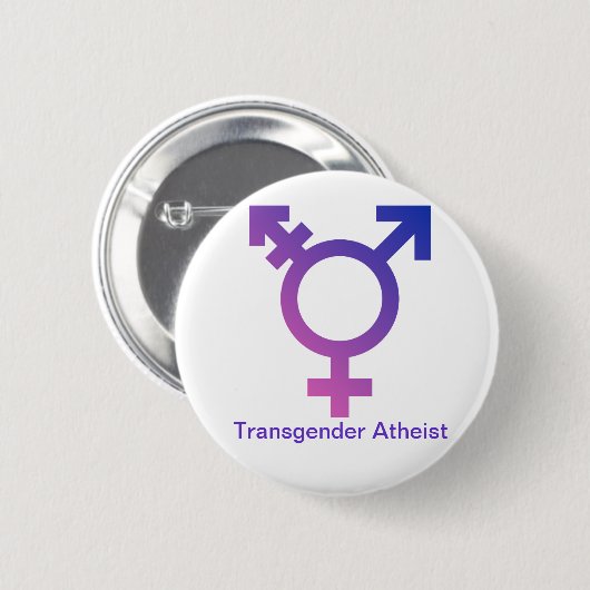 Transgender-Atheistenknopf Button (Vorne & Hinten)