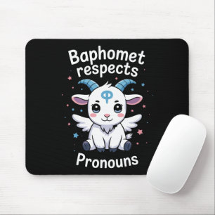 Transgender Baphomet respektiert Pronomen Trans Pr Mousepad