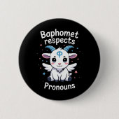 Transgender Baphomet respektiert Pronouns Trans Pr Button (Vorderseite)
