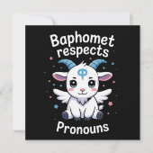 Transgender Baphomet respektiert Pronouns Trans Pr Einladung (Vorderseite)