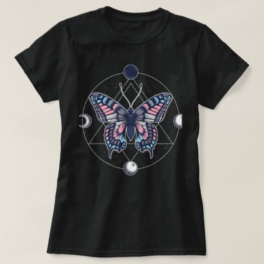 Transgender Butterfly Trans Pride Flag LGBT Moon S T-Shirt (Design vorne)