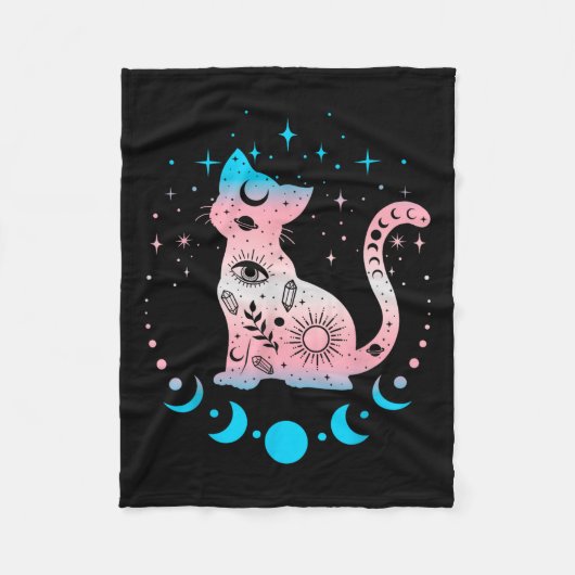 Transgender Cat Astrologie Celestial Lgbt Pride Tr Fleecedecke (Vorderseite)
