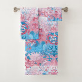 Transgender Dragon Damask - Farbe der Transponderf Badhandtuch Set (Insitu)