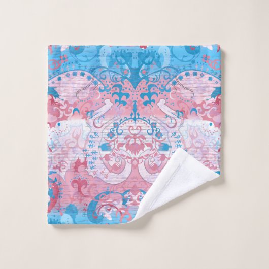 Transgender Dragon Damask - Farbe der Transponderf Badhandtuch Set (Waschlappen)