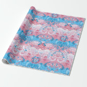 Transgender Dragon Damask - Farbe des Trans-Strich Geschenkpapier (Ungerollt)