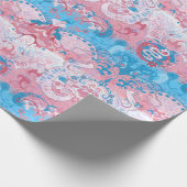 Transgender Dragon Damask - Farbe des Trans-Strich Geschenkpapier (Ecke)