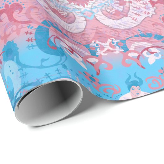 Transgender Dragon Damask - Farbe des Trans-Strich Geschenkpapier (Rolleneckpunkt)