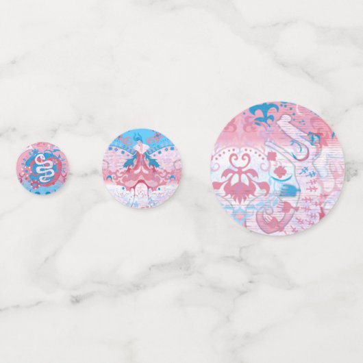 Transgender Dragon Damask - Farbe des Trans-Strich Konfetti (Rückseiten)