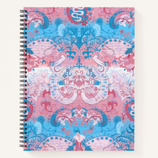 Transgender Dragon Damask - Farbe des Trans-Strich Notizblock (Vorderseite)