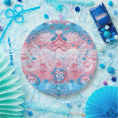 Transgender Dragon Damask - Farbe des Trans-Strich Pappteller (Party)