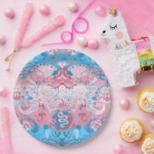 Transgender Dragon Damask - Farbe des Trans-Strich Pappteller (Party)