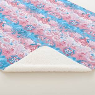 Transgender Dragon Damask - Farbe des Trans-Strich Sherpadecke