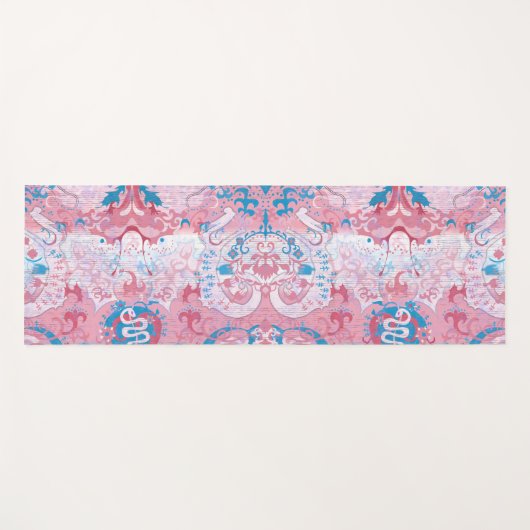Transgender Dragon Damask - Farbe des Trans-Strich Yogamatte (Vorderseite (Horizontal))