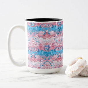 Transgender Dragon Damask - Farbe des Trans-Strich Zweifarbige Tasse