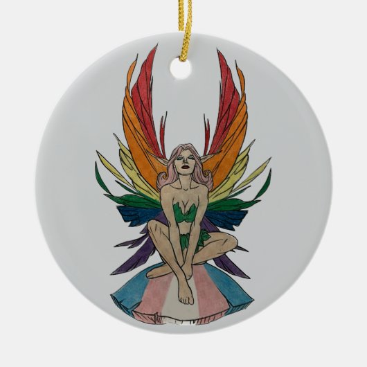 Transgender Faerie Keramik Ornament (Vorne)