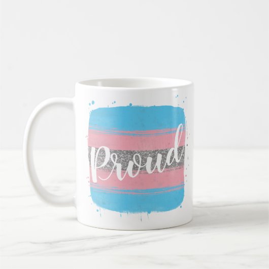 Transgender-Fahne Stolz Kaffeetasse (Links)