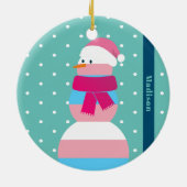 Transgender Fahne Weihnachtsgeschenk Schneemann Or Keramik Ornament (Hinten)