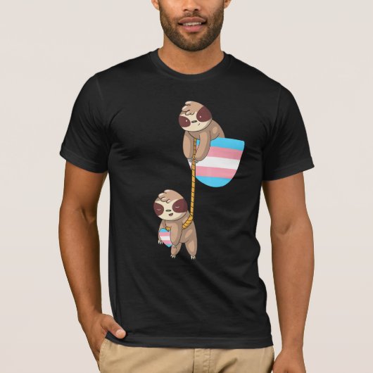 Transgender Falling Sloth Trans Pride Lgbtq Transs T-Shirt (Vorderseite)