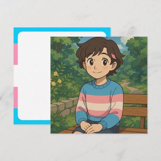 Transgender Flag Anime Person | LGBTQIA+  (Vorne/Hinten)