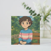 Transgender Flag Anime Person | LGBTQIA+  (Stehend Vorderseite)