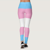 Transgender Flag Blau Rosa Weißer Streifen LGBT Leggings (Rückseite)