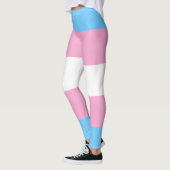 Transgender Flag Blau Rosa Weißer Streifen LGBT Leggings (Links)