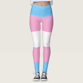 Transgender Flag Blau Rosa Weißer Streifen LGBT Leggings