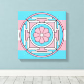 Transgender Flag Colors Mandala New Moon LGBT Leinwanddruck (Insitu (Holzboden))
