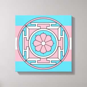 Transgender Flag Colors Mandala New Moon LGBT Leinwanddruck