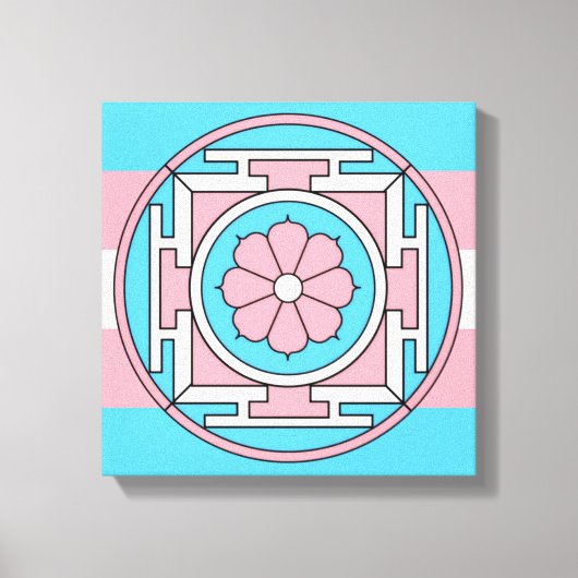 Transgender Flag Colors Mandala New Moon LGBT Leinwanddruck (Vorderseite)