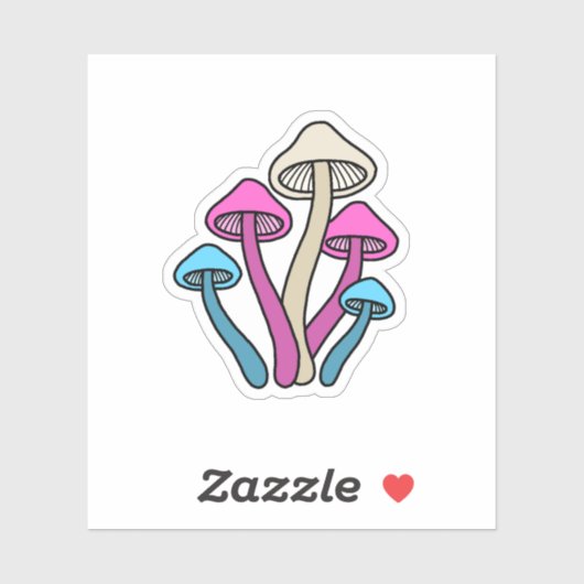 Transgender Flag farbige Pilze Aufkleber (Blatt)