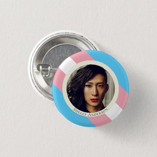 Transgender-Flag-Foto-Schaltfläche Button (Vorne & Hinten)
