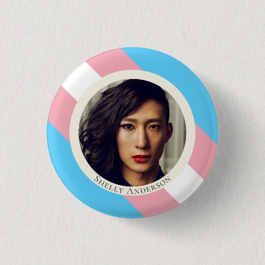 Transgender-Flag-Foto-Schaltfläche Button (Vorderseite)