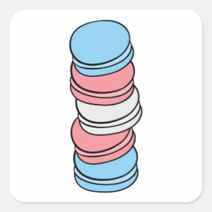 Transgender Flag Gay Pride Lgbtq Macaron Square St Quadratischer Aufkleber