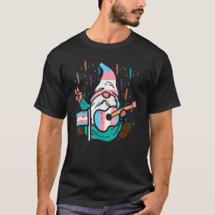 Transgender Flag Gnome Guitar Lgbt Trans Pride Stu T-Shirt