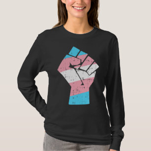 Transgender Flag Hand Symbol Fist Transsexueller Z T-Shirt