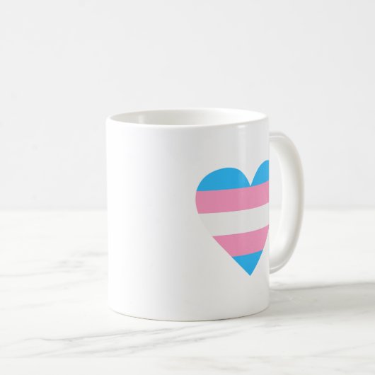 Transgender-Flag-Herz Kaffeetasse (VorderseiteRechts)