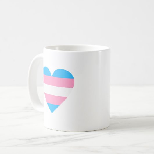 Transgender-Flag-Herz Kaffeetasse (Vorderseite Links)