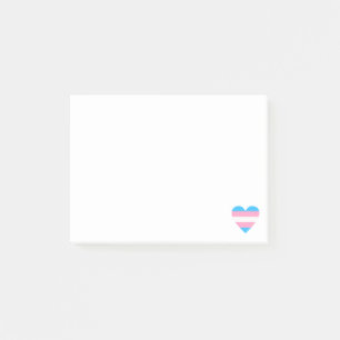 Transgender-Flag-Herz Post-it Klebezettel
