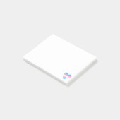 Transgender-Flag-Herz Post-it Klebezettel (angewinkelt)