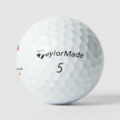 Transgender Flag, Herz & Pride Golf mit Monogramm Golfball (Logo)