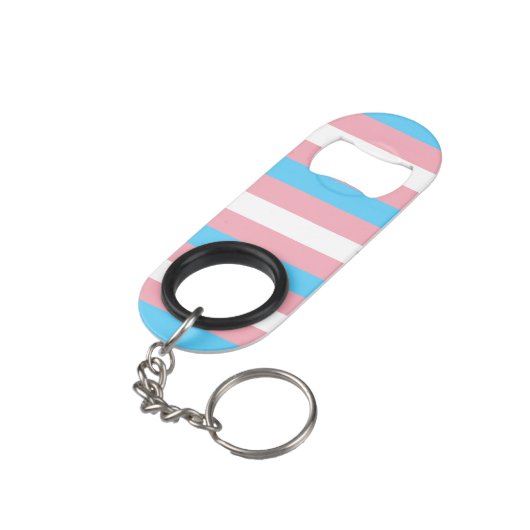 Transgender-Flag Mini Flaschenöffner (Rückseite Schrägansicht)