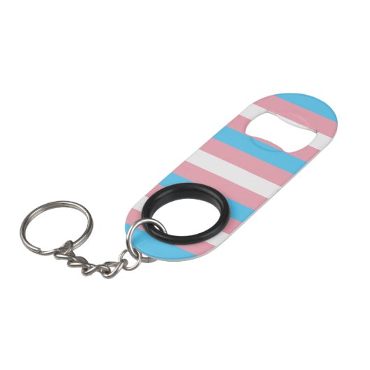 Transgender-Flag Mini Flaschenöffner (Vorderseite Schrägansicht)